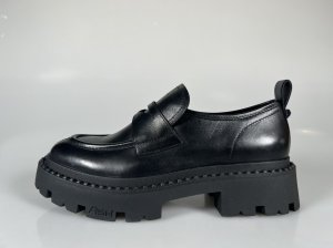 画像1: 【期間限定２０％OFF】　ASH（アッシュ）【GENIAL STUD】厚底レザーローファー　ブラック (1)