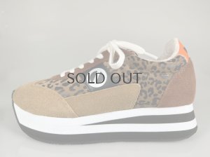 画像1: 【期間限定３０％OFF】ノーネーム/ＮＯ　ＮＡＭＥ　ＦＬＥＸ　ＪＯＧ　SUEDE　レオパード 　TAN  靴　スニーカー　厚底 (1)