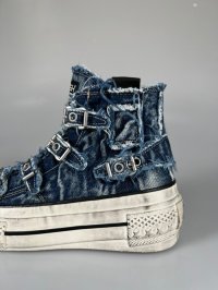 画像3: 【期間限定SALE】　ASH（アッシュ）【RAINBOW WASHED CANVAS】デニムハイカットスニーカー　厚底