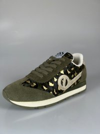 画像1: 【期間限定３０％OFF】【レディースモデル】ノーネーム/ＮＯ　ＮＡＭＥ　CITYRUN　JOG　LEO　SUEDE　オリーブ　靴　スニーカー　厚底