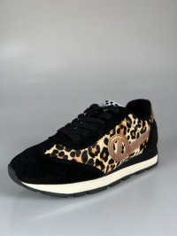 画像1: 【期間限定３０％OFF】【レディースモデル】ノーネーム/ＮＯ　ＮＡＭＥ　CITYRUN　JOG　LEO　SUEDE　ブラック　靴　スニーカー　厚底