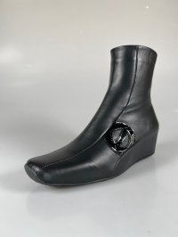 画像1: 【予約品】【２０２５年９月入荷予定】ノーネーム/no name　ＭＩＫＯ　ＩＮ　ＺＩＰ　ＢＯＯＴ NAPPA　ブラック 　ブーツ　厚底ブーツ　　