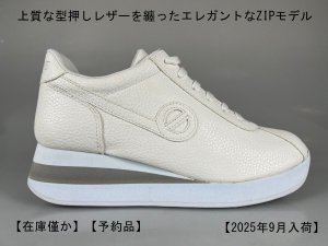 画像1: 【予約品】【２０２５年９月以降入荷】ノーネーム　NO NAME　SPEED ZIP JOG 　レザー　ホワイト　靴　スニーカー　厚底 (1)