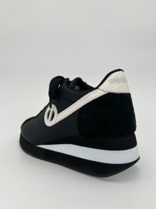 画像11: 【期間限定SALE】【NO NAME SPEED ナイロン】厚底スニーカー レディース ブラック×ホワイト｜6cmヒール・軽量・丸みシルエット・フランスブランド ノーネーム (11)