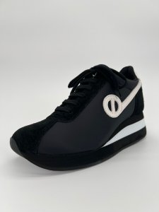 画像8: 【期間限定SALE】【NO NAME SPEED ナイロン】厚底スニーカー レディース ブラック×ホワイト｜6cmヒール・軽量・丸みシルエット・フランスブランド ノーネーム (8)