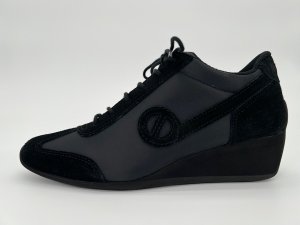 画像1: 【NO NAME YOKO ZIP ナイロン】厚底スニーカー レディース ブラック｜5cmヒール・スクエアトゥ・軽量・フランスブランド ノーネーム (1)