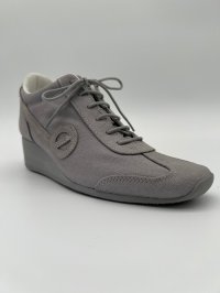 画像1: 【予約品】【２０２６年３月入荷】【NO NAME YOKO ZIP 　TWILL】厚底スニーカー レディース 　ライトグレー｜5cmスクエアトゥ・コットンツイル・　※先行予約