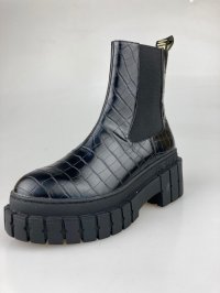 画像1: 【期間限定SALE】ノーネーム/ＮＯ　ＮＡＭＥ　KROSS　CHELSEA　P　CROCO　ブラック　靴　ブーツ